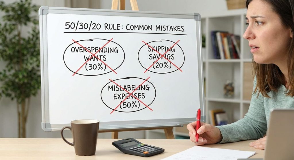 Common mistakes when applying the 50/30/20 rule