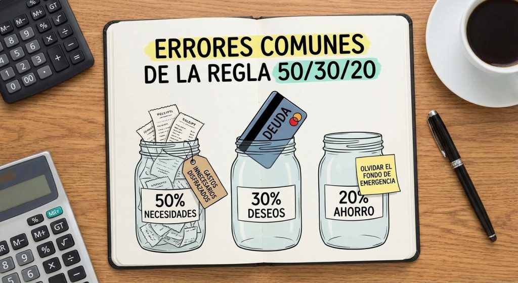 Errores comunes al aplicar la regla 50/30/20