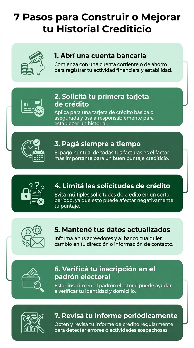 7 pasos para construir o mejorar tu historial crediticio